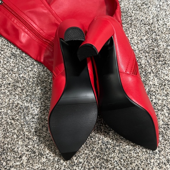 Red Thigh High Over the Knee Boots - 8.5 - Picture 7 of 13